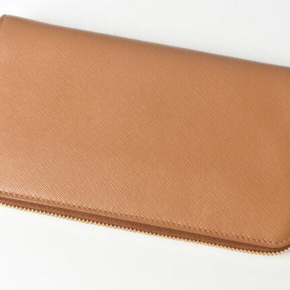 PRADA Brown Leather Saffiano Wallet - Picture 2 of 10